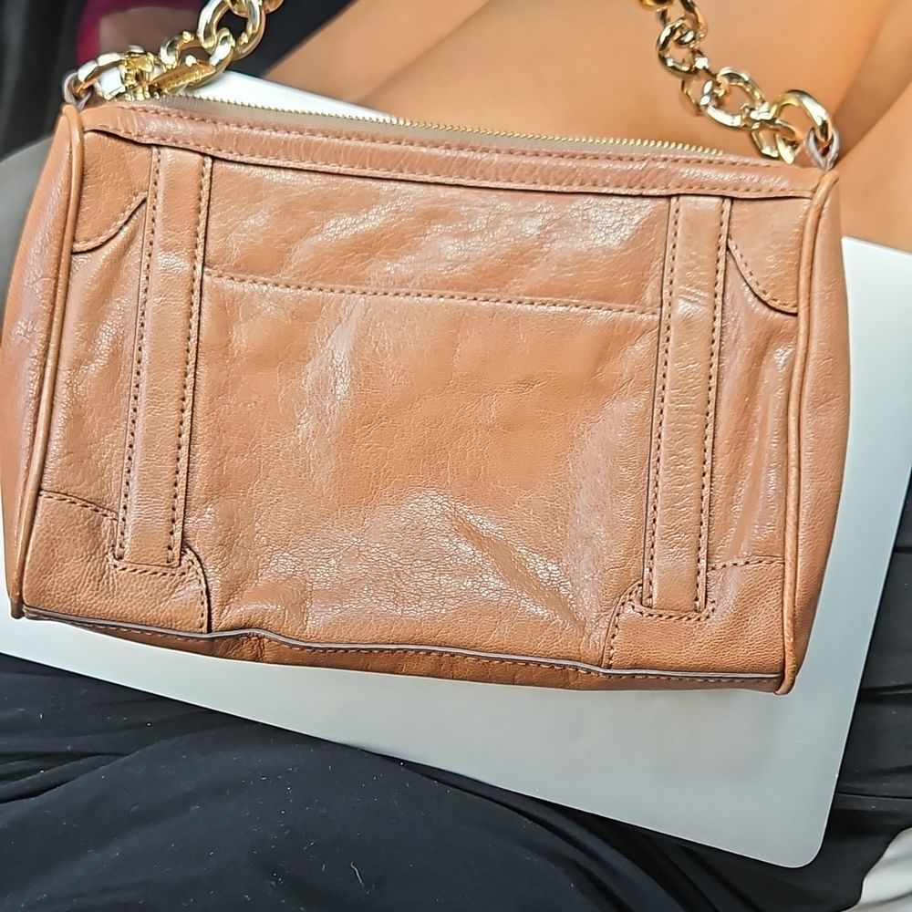 MICHAEL MK Leather Western Inspired satchel shoulder bag in leather gold tone hw - Picture 2 of 10